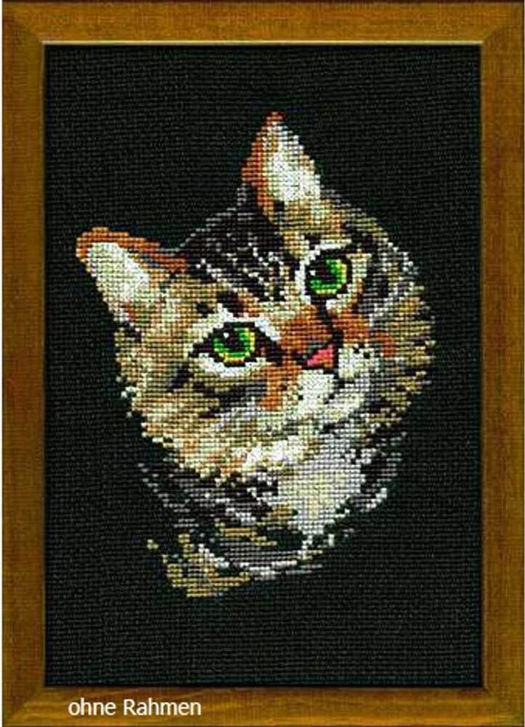 Jeu de points de croix Riolis "Chat gris", modèle de comptage
