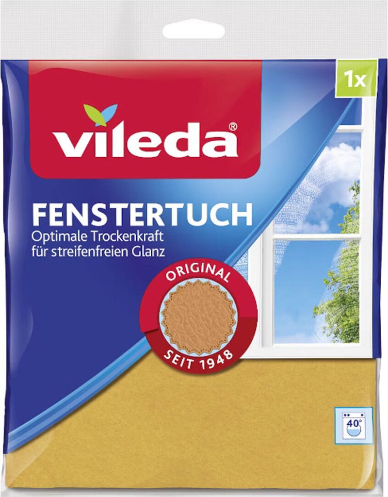 VILEDA Utěrka na okna +30% mikrovlákno 39x36cm Obrázek produktu 3