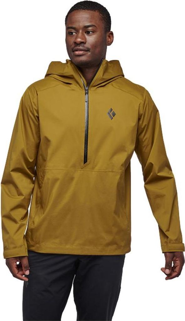 M Stormline Stretch Anorak, Dark Curry, S, Men, Men's Outerwear Top, Black Diamond