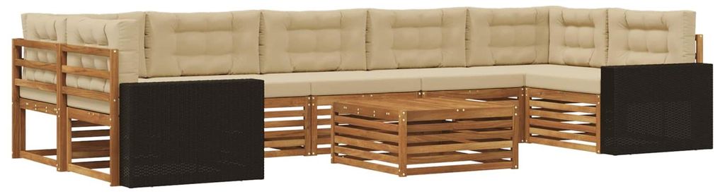 vidaXL Outdoor-Sofagarnitur 8 pcs Natur und Beige