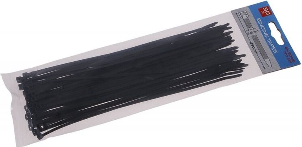 LEVIOR - Stahovací páska 250x3. 6mm 50ks černá Obrázek produktu 