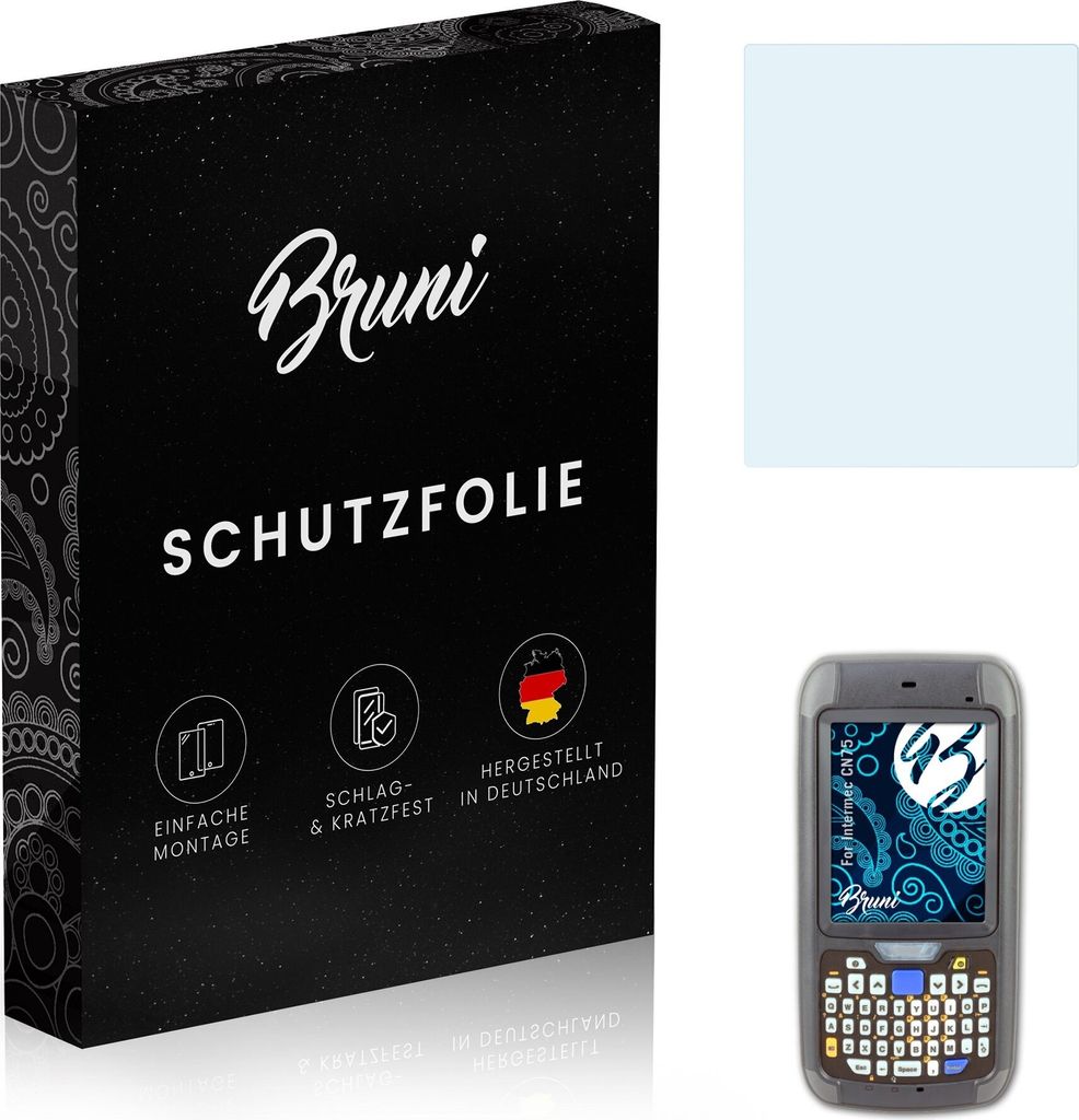 Bruni Basics-Clear 2x Schutzfolie kompatibel mit Intermec CN75 Folie