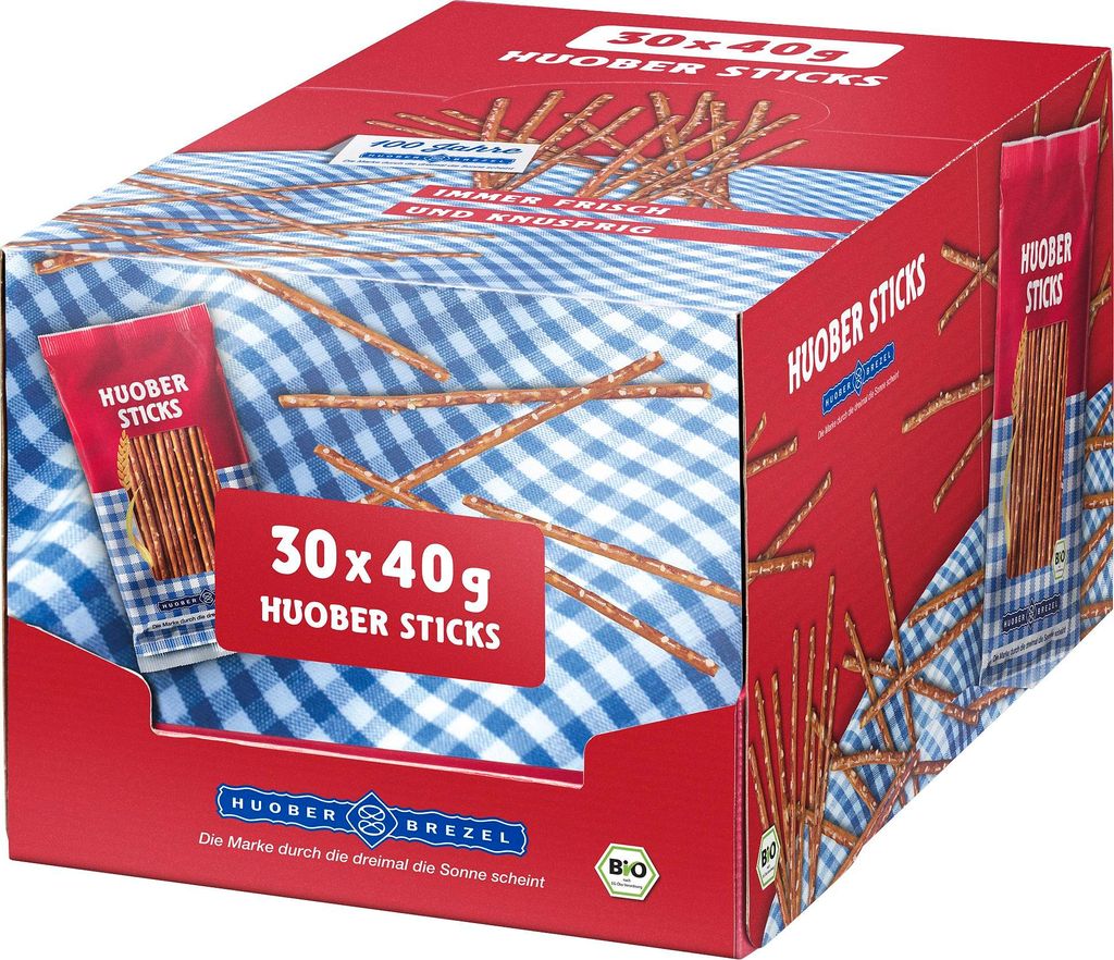 Huober -Sticks Salzstangen 30 x 40 g Beutel (1,2 kg) Produktbild 