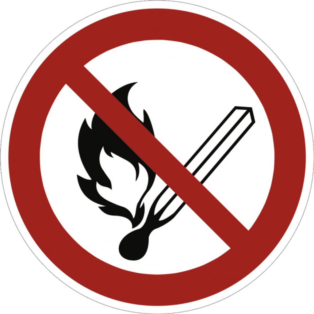 Dreifke Kunststoff-Schild "Keine offene Flamme; Feuer, offene Zündquelle und...