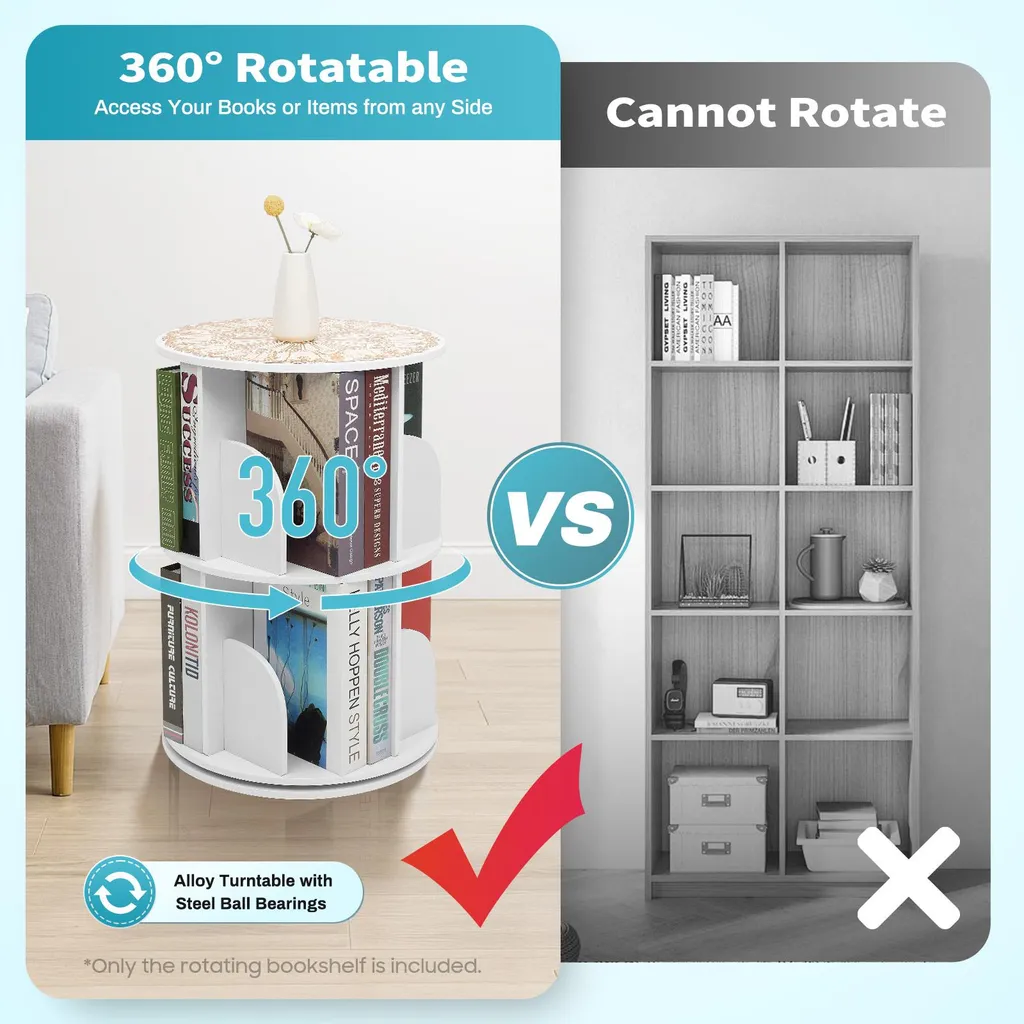 Dites stop au désordre : bibliothèque rotative compacte 8 compartiments