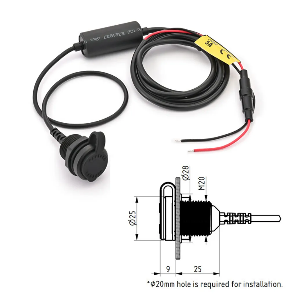 Prise USB-C 12V pour aménagement fourgon et nautisme port 18W
