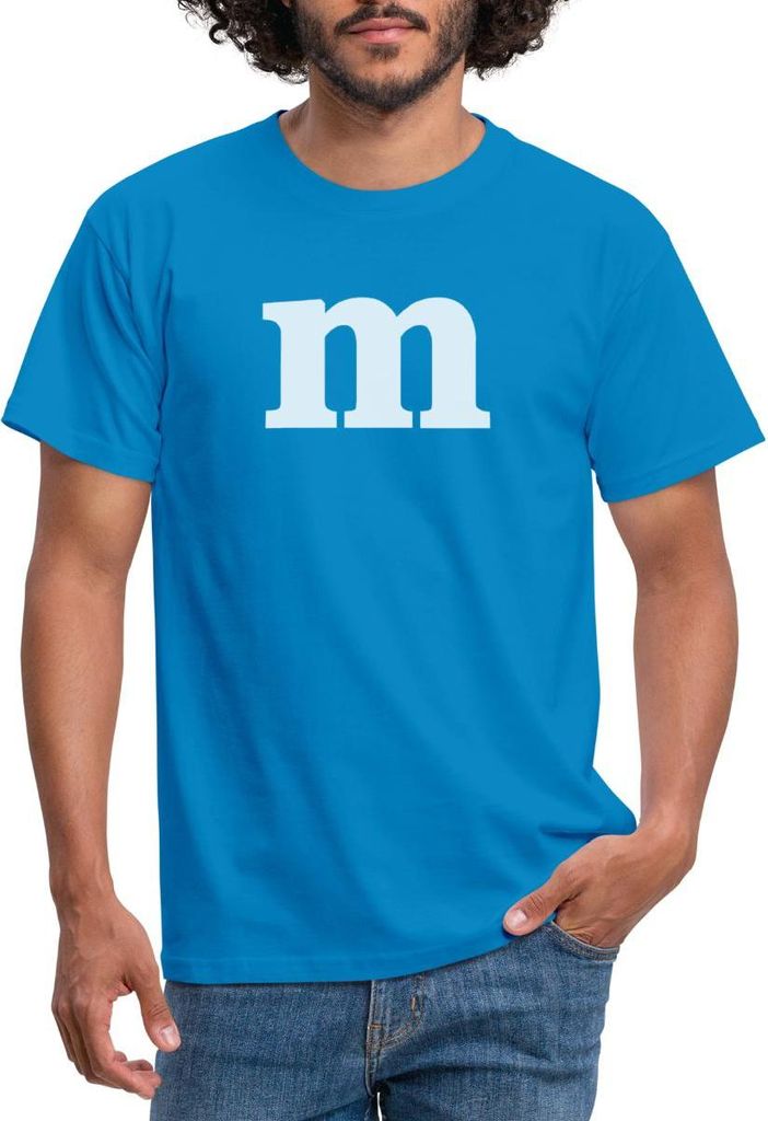 Spreadshirt Buchstabe M Kostüm Karneval Fasching Gruppen Männer T-Shirt, 4XL, Royalblau