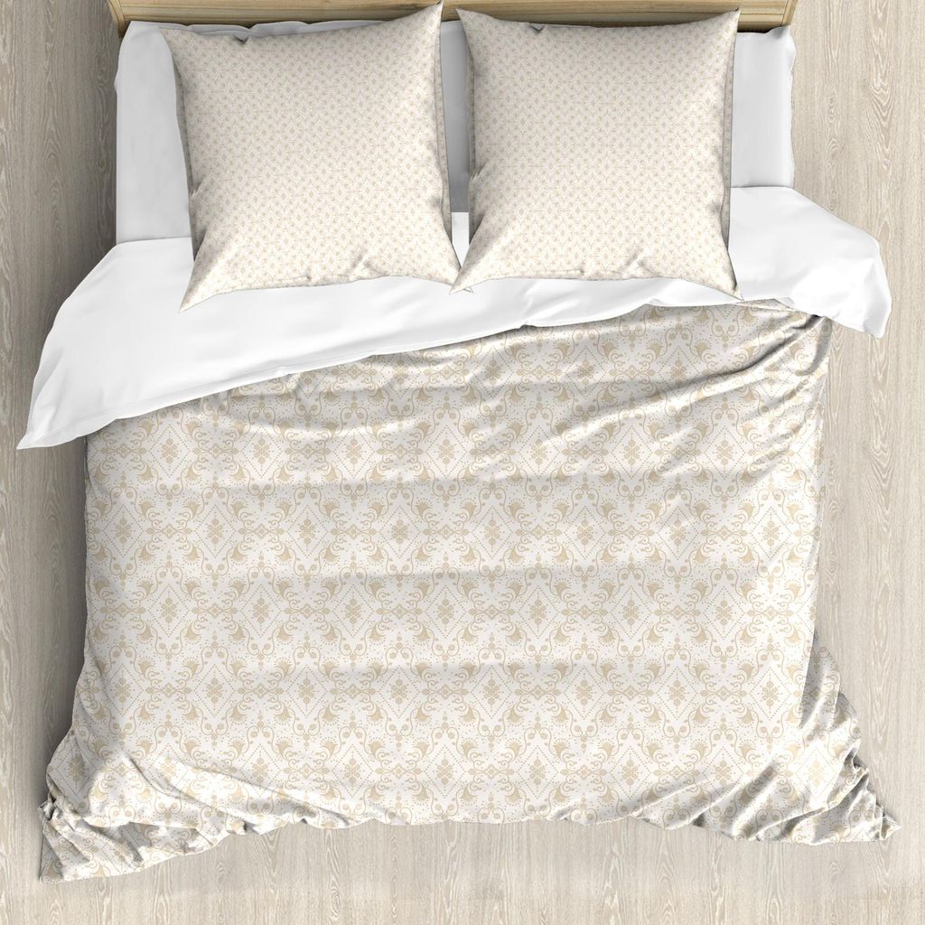 ABAKUHAUS Damast Bettbezug Set, Klassischer Damast in verblaßter Farben-Retro Weinlese-Art mit traditionellen Gestaltungselementen, 155 x 220 cm +...