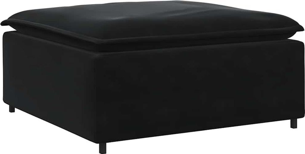 vidaXL Modulares Sofa Fußhocker-Modul Schwarz 100x100x48 cm