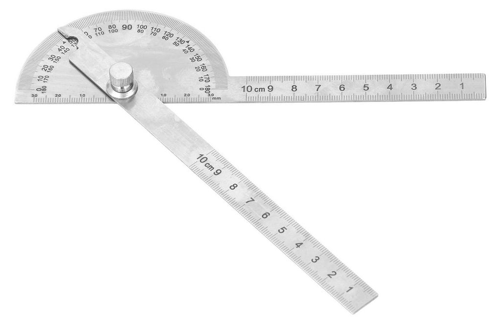 180 stupňů 2 rameno pravítko 0-10 cm nerezová ocel Obrázek produktu 