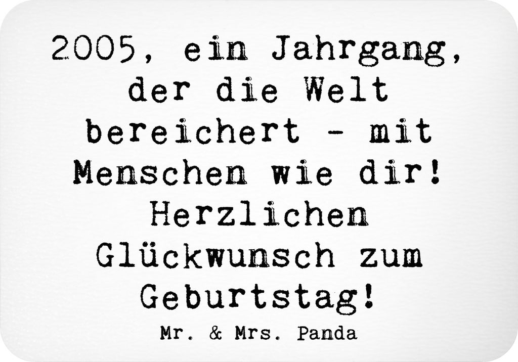Mr. & Mrs. Panda magnet Spruch 2005 Geburtstag - Weiß - Geschenk, whiteboardmagnet, feiern, Alter, spruchmagnet, Glückwunsch, Kühlschrankmagnet,...