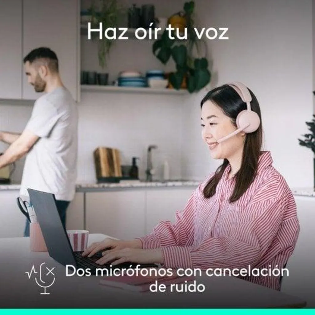 Casque Bluetooth Logitech Zone Wireless 2 ES Rose pour Travail Hybride