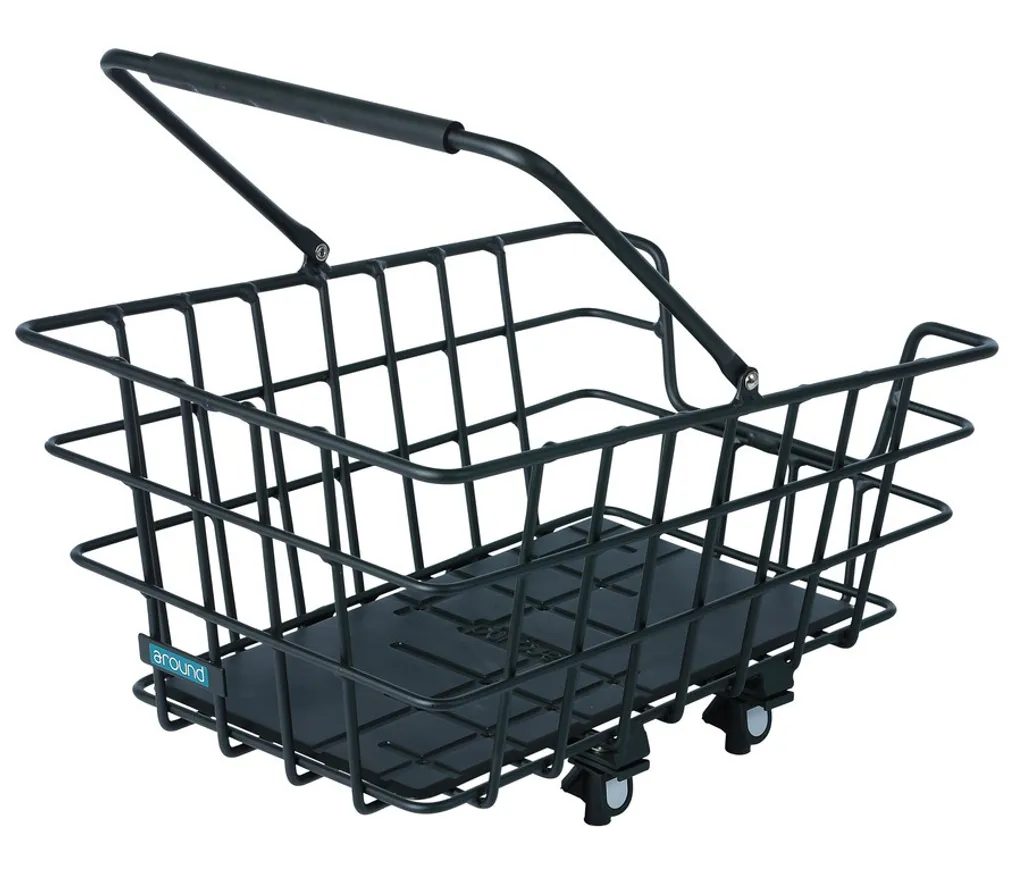 Panier de Vélo Arrière en Aluminium Noir à Larges Mailles Amovible