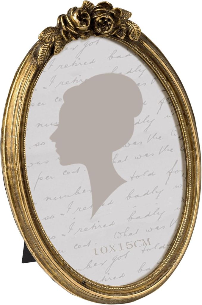 Sonnenbeleuchtet Vintage Oval Bilderrahmen 4x6 Antique Glas vorne verziertes Foto Display Tisch Wand Hanging Geschenkideen 6x4 Bronze