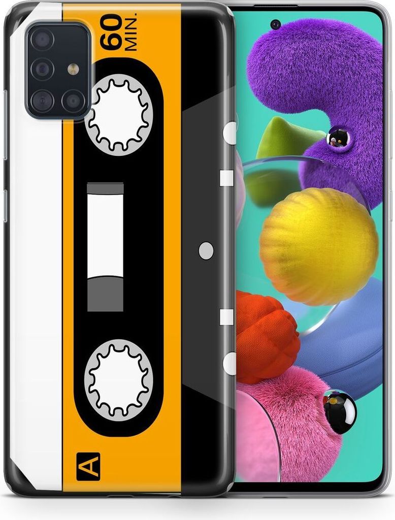 Handyhülle für Samsung Galaxy Schutz Case Cover Bumper Etui Schale Ultra Dünn, Modell:Samsung Galaxy A51, Motiv auswählen:Retro Kassette