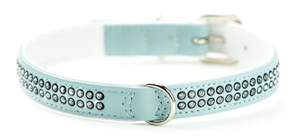 Collier Nobby Crystal Double Rangée Bleu Ciel 47cm - Finition Cristaux