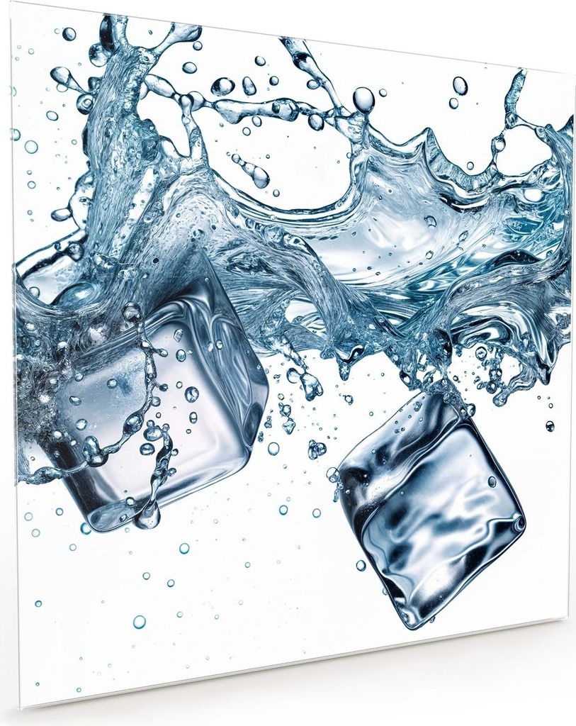 Küchenrückwand Spritzschutz Glas mit Motiv Wasserspritzer 40 x 40 cm