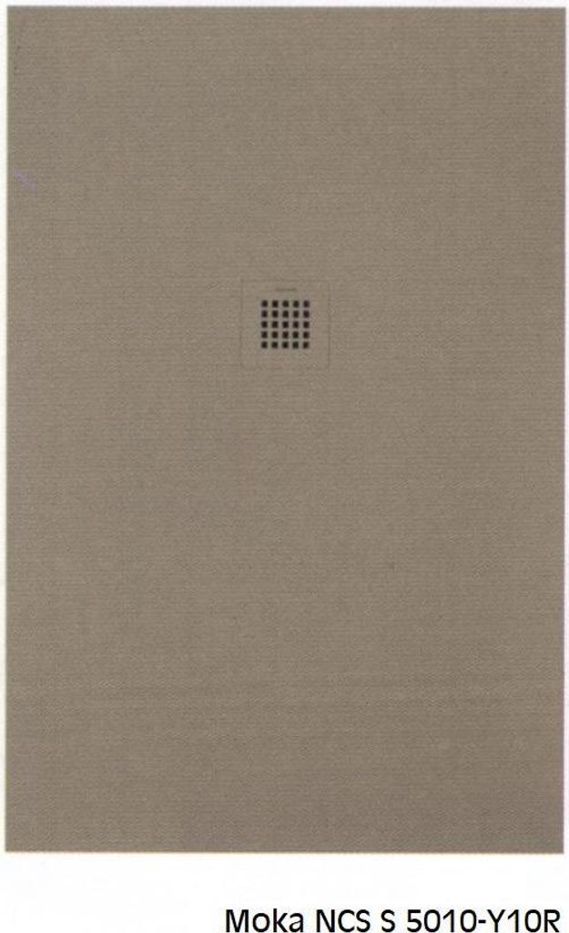 SANYCCES STRATO Rechteckige Duschwanne 90 x 80 cm moka Ablauf in chrom