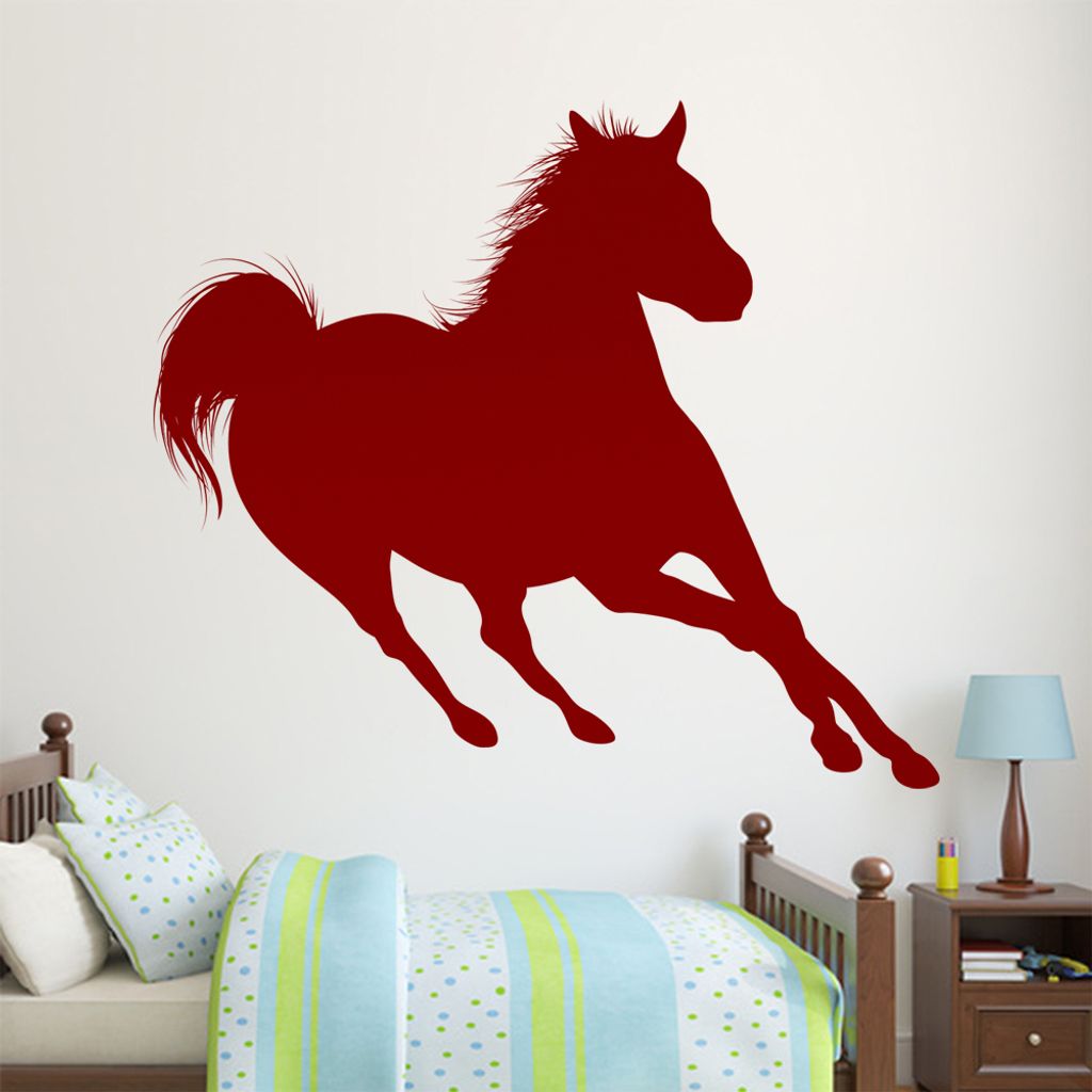 KIWISTAR Pferd Silhouette laufend Wandtattoo in 6 Größen - Wandaufkleber Wall Sticker - Dekoration, Küche, Wohnzimmer, Schlafzimmer, Badezimmer