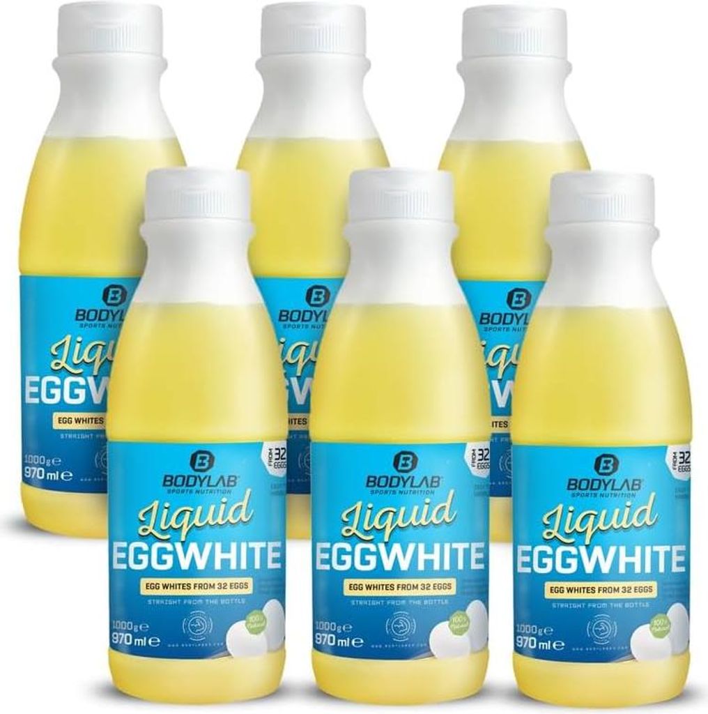 BODYLAB Liquid EGGWHITE - 6 x 970ml - 100% natürliches Eiweiß in flüssiger Form