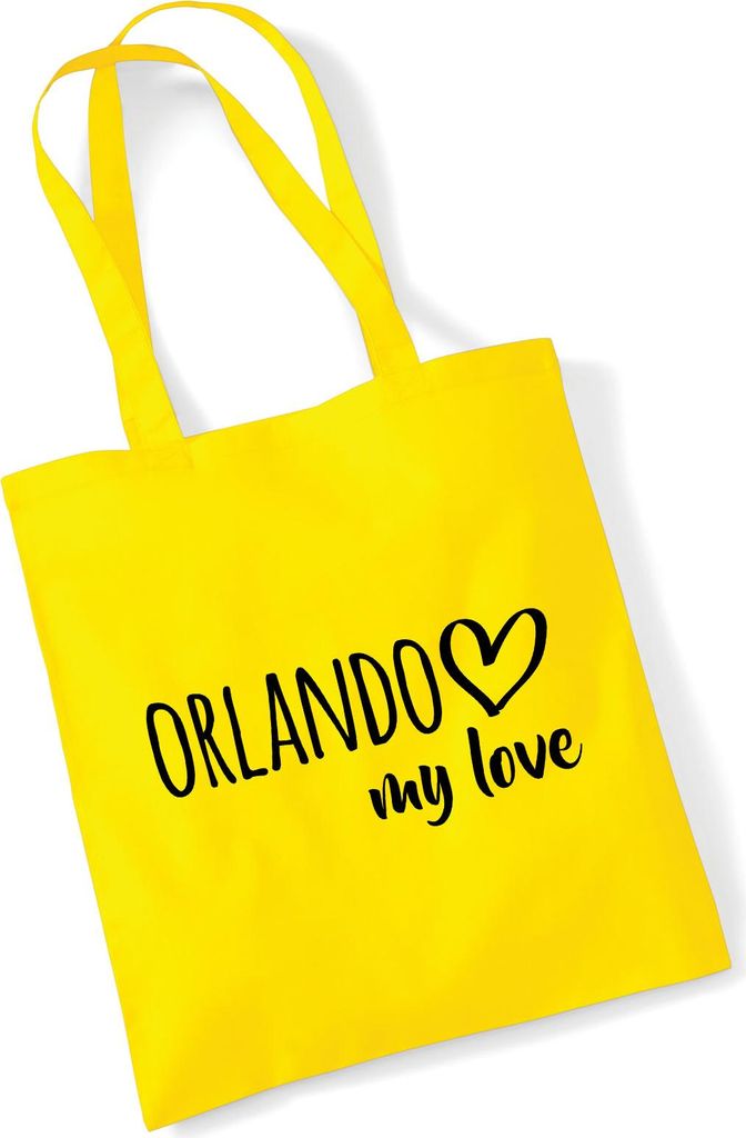 Huuraa Jutebeutel Orlando my love 10 Liter Yellow Baumwolle Tasche Geschenkidee