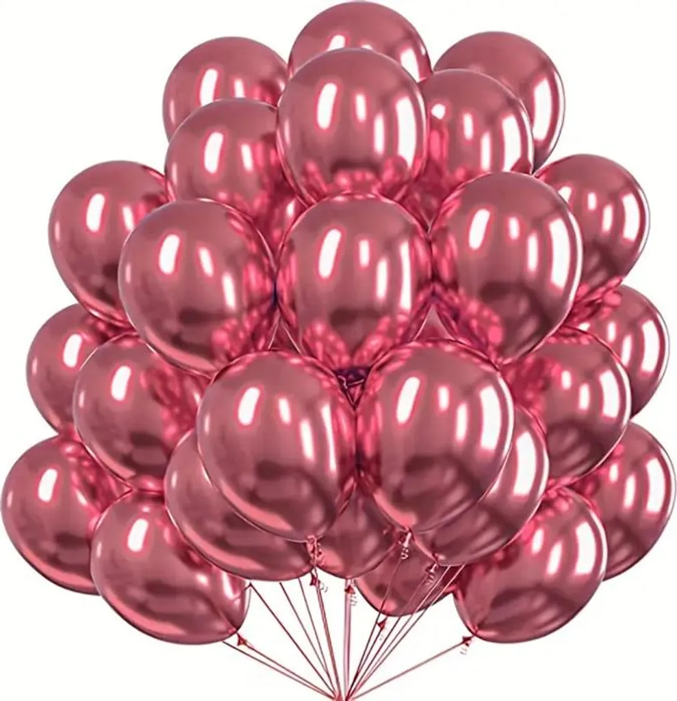 Ballons de Baudruche Rouge Chrome 30cm - Set de 100 Pièces de Qualité