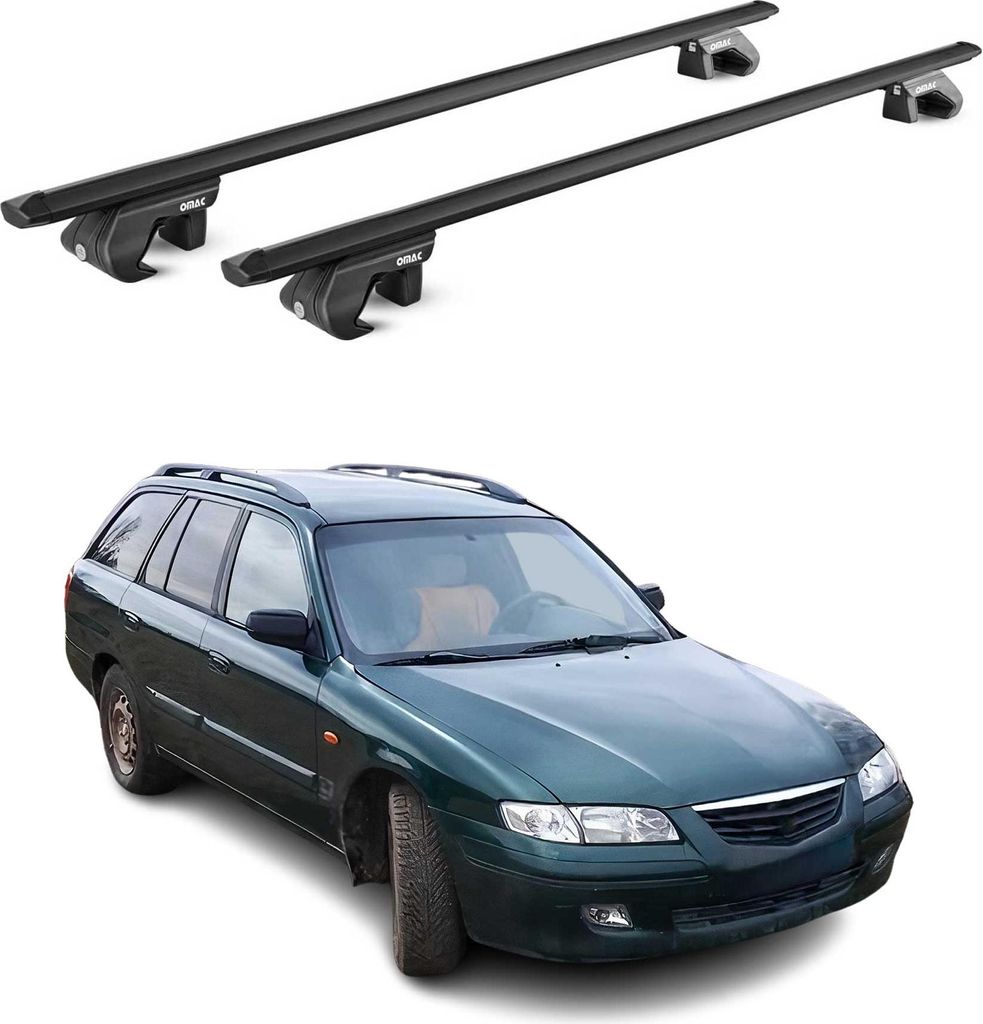 Dachträger Grundtäger für Mazda 626 GW Kombi 1998-2002 5tür 90kg Alu ABE Schwarz