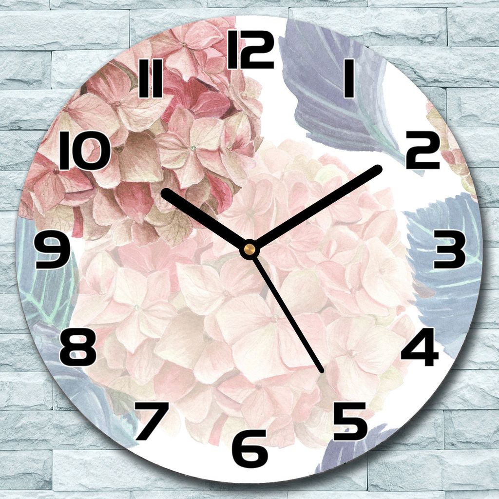 Wanduhr aus Glas Rund fi 30 Blumenbeet Vintage Quarz Deko Schlafzimmer Büro
