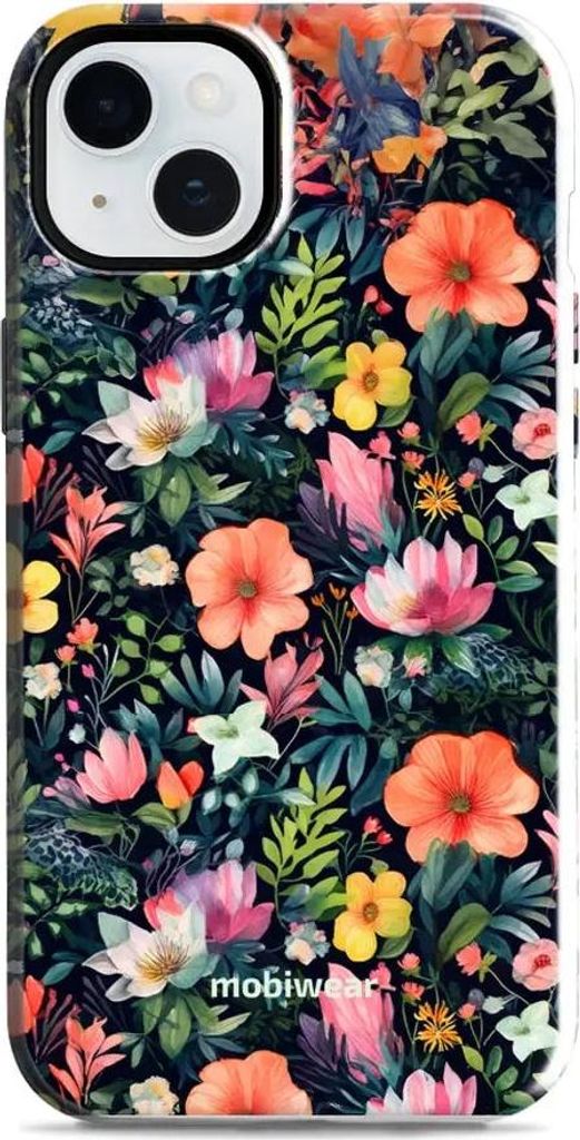 Handyhülle für iPhone 15 Plus, Mobiwear Elite Pro, Bunt-Blumig