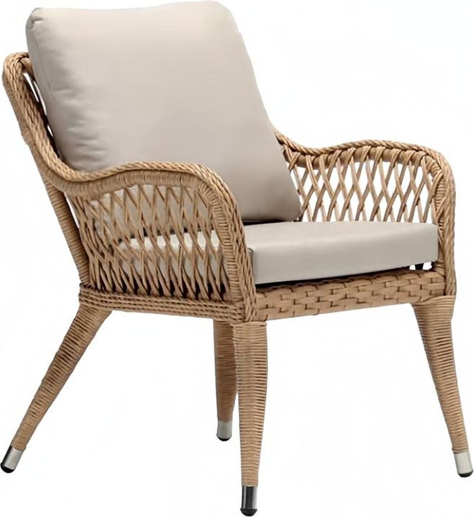 luxus Gartensessel Rattansessel Hochwertig Rattansessel Beige modern Stil