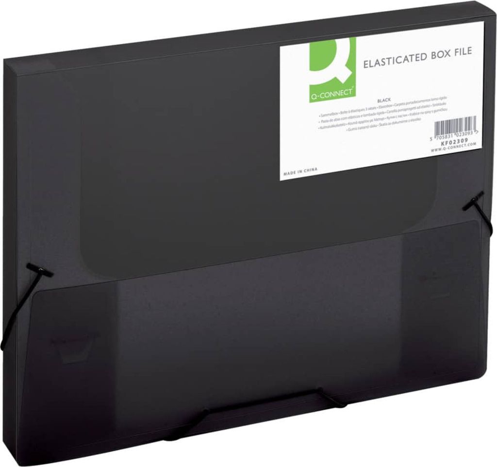 Q-Connect Sammelbox - A4, 250 Blatt, PP, schwarz transluzent