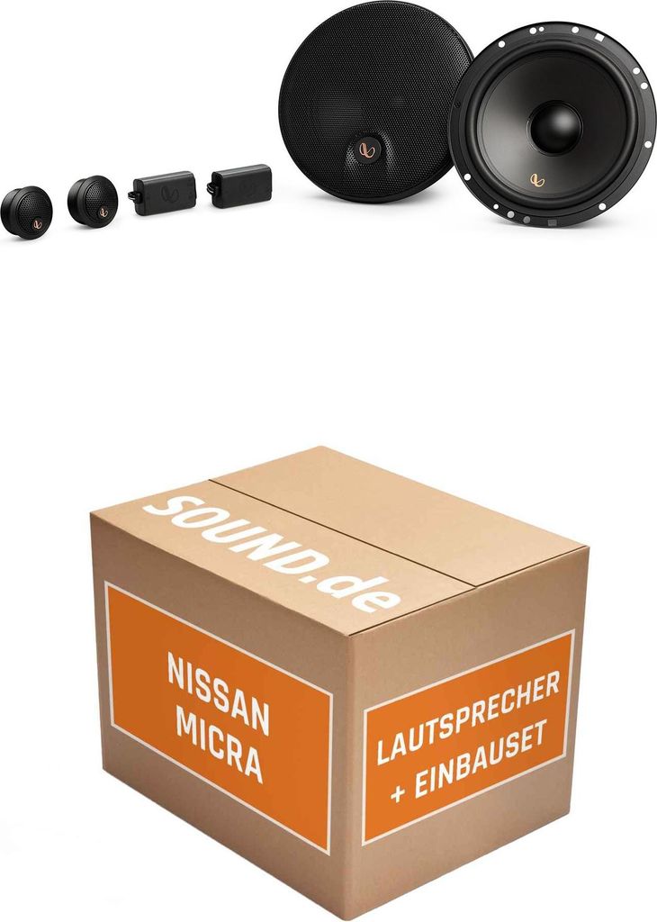 Lautsprecher Boxen Einbaupaket vorne Infinity Alpha 603C passend für Nissan Micra K13 | 90Watt RMS