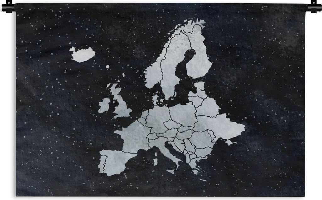 MuchoWow Wandteppich Wandbehang Karte Europa - Sternenhimmel - Aquarell 60x40 cm Tapisserie Dekoration Wandtuch - Wanddekorationen