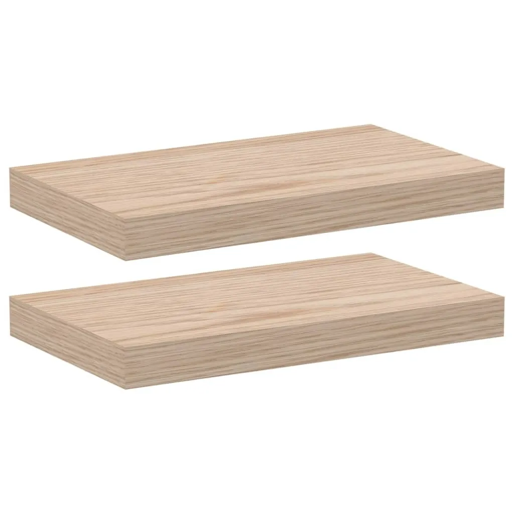 2 Mensole Legno 40x23,5x4 cm - Ripiani Sospesi Alta Resistenza