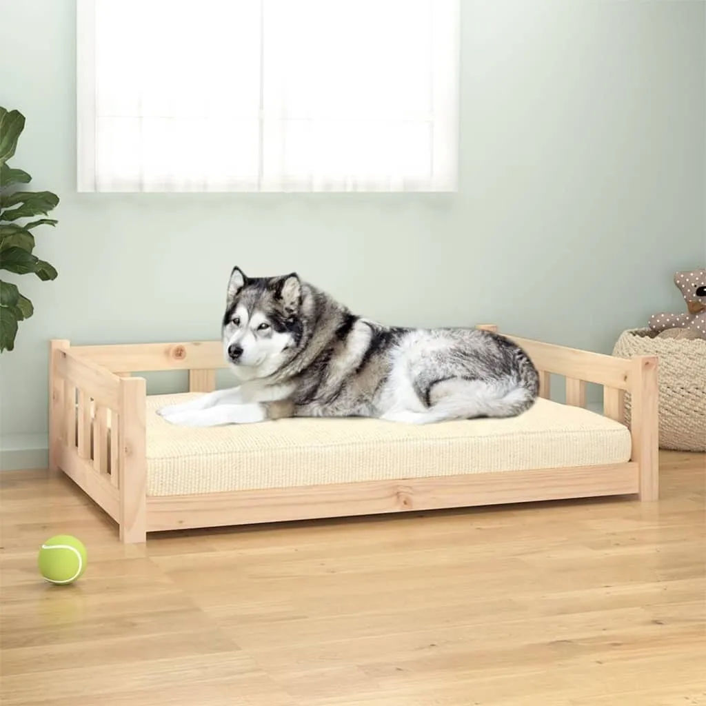 The Living Store Lettino per cani 105,5x75,5x28 cm Legno massiccio di pino