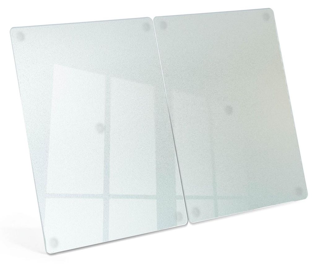 Doppelpack Glaszuschnitt 40x52cm - Sicherheitsglas ESG - Klarglas Transparent - Möbelglas Platte - Tischplatte