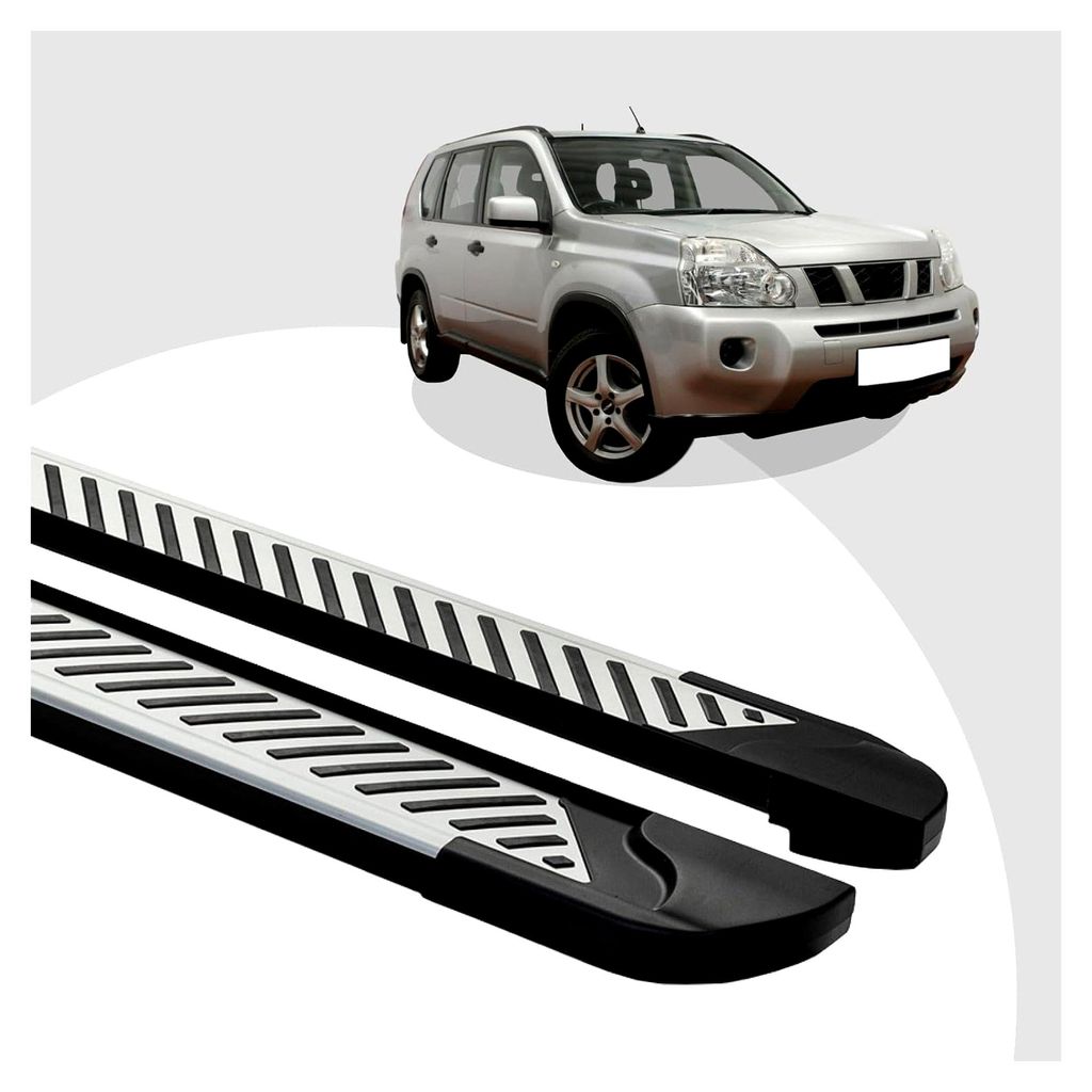 Auto Trittbretter Schweller Schrittstangenschutz Türschweller Schutz Einstiegsleisten Seitenstufen Kompatibel/Ersatz für Nissan X Trail ab Baujah...
