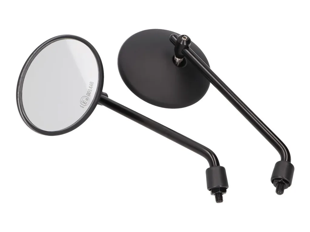 Rétroviseurs moto ronds M8 en alu noir 220mm universels pour guidon 22mm