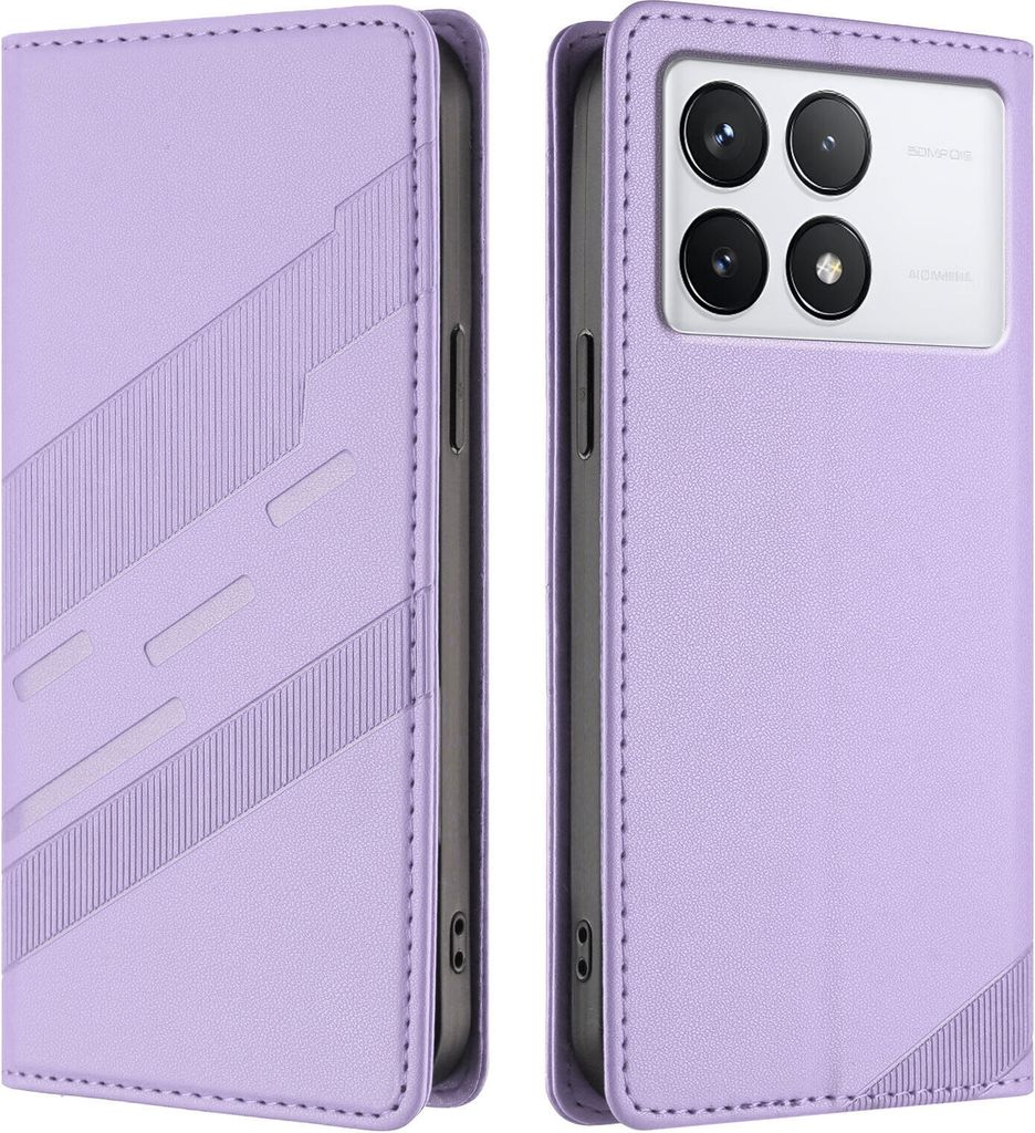 Hülle für Xiaomi 14T, Kunstleder Brieftaschen Handyhülle mit Kartenfach und Standfunktion Violett