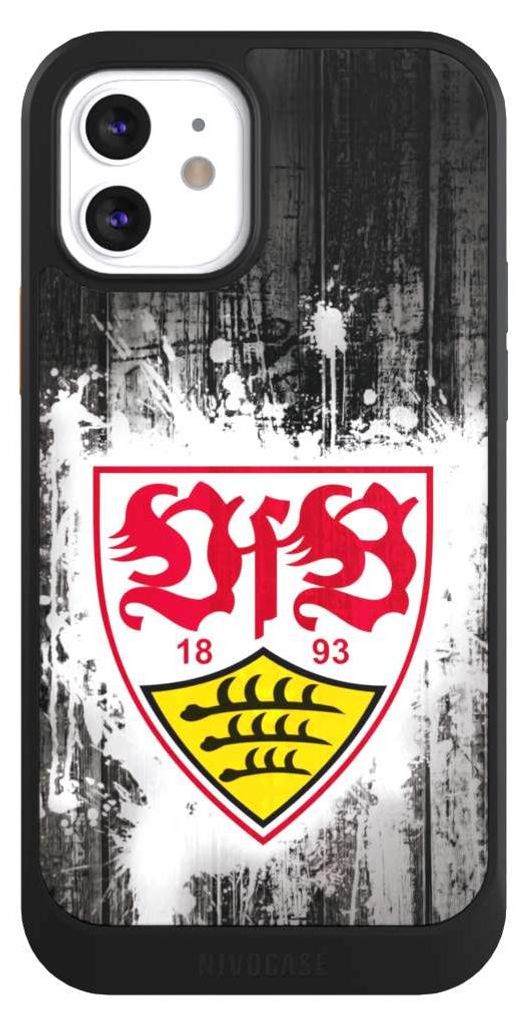 NIVOCASE Hülle für Apple iPhone 12 Handyhülle NIVOcore Case Schwarz Bundesliga Offizielles Lizenzprodukt VfB Stuttgart