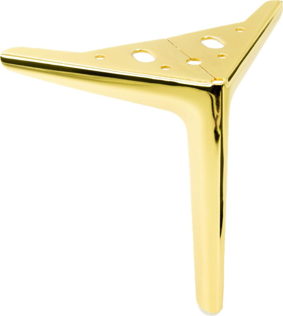 Elegante Möbelbeine aus verchromtem Metall - 18 cm hoch, goldene Oberfläche für modernes Interieur, ideal für Sofas, Kommoden und TV-Möbel.