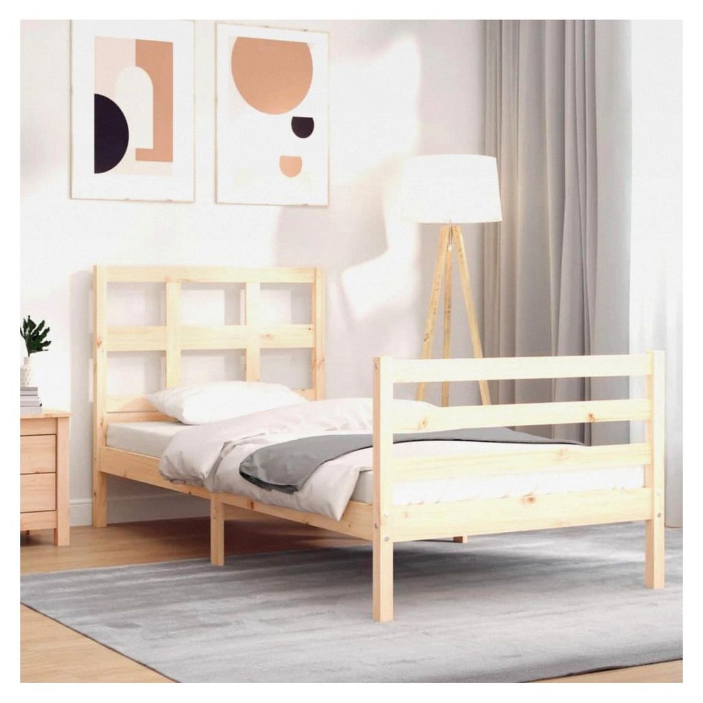 Einzelbett Bettgestell aus Massivholz ohne Matratze