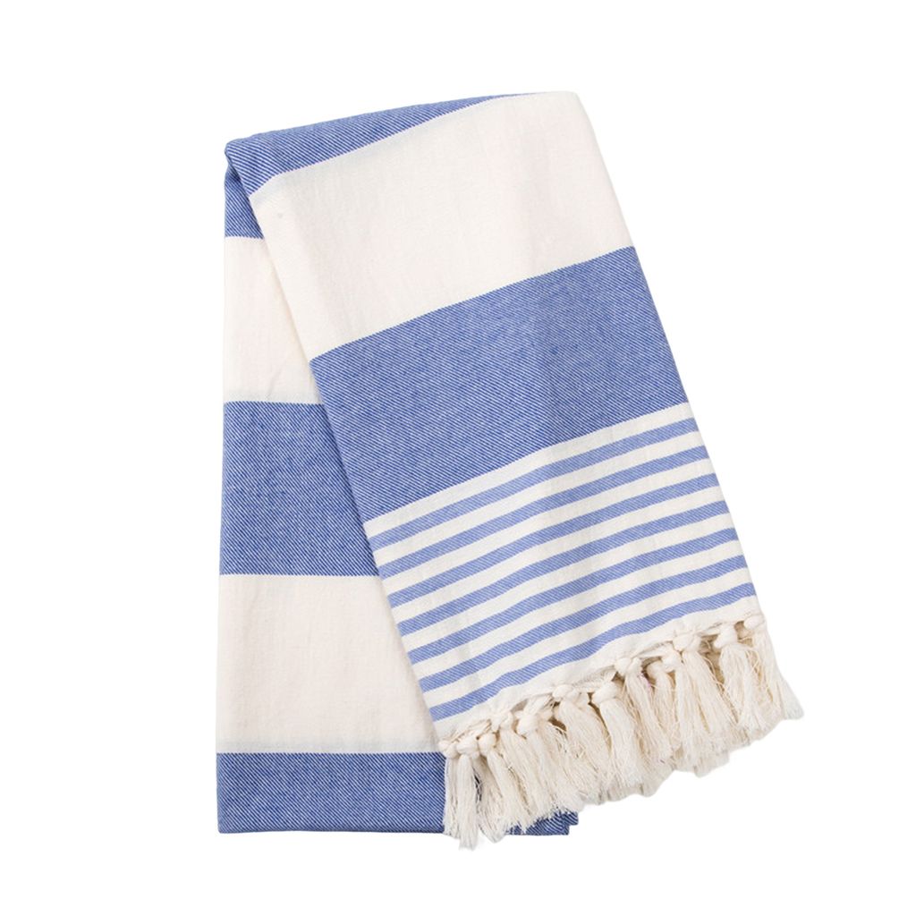 Strandtuch mit Streifenmuster, schnelltrocknend, wasserabsorbierend, Baumwolle, saugfähig, großes Handtuch für den täglichen Gebrauch