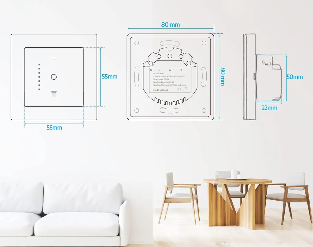 Interrupteur de volet connecté WLAN pour remplacer vos boutons classiques