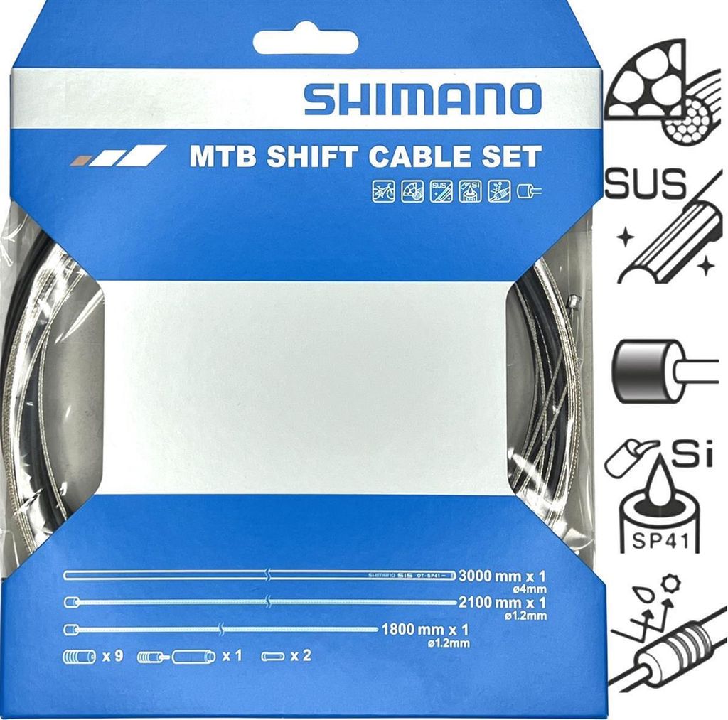 Shimano Schaltzug-Set MTB Edelstahl OT-41 Schwarz Produktbild 