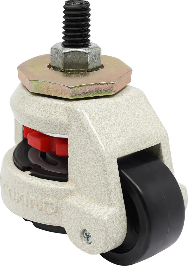 Lot de 4 Roulettes pour machines avec pied réglable - Charge lourde Blanc
