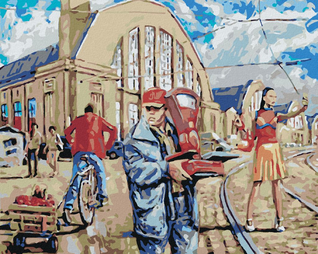 Zuty - Malen nach Zahlen - STÄDTISCHES EILEN, 40x50 cm, ohne Keilrahmen