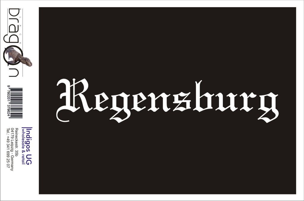 Aufkleber / Autoaufkleber - JDM / Die cut / Auto / OEM - Stadt Regensburg - 200x40mm rot - Heckscheibe / Heckscheibenaufkleber