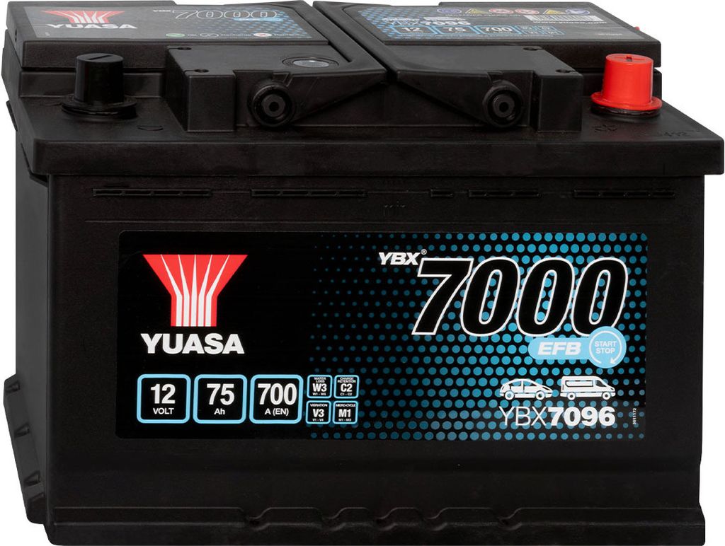 Yuasa YBX7096 EFB 12V 75Ah batterie de voiture Image du produit 