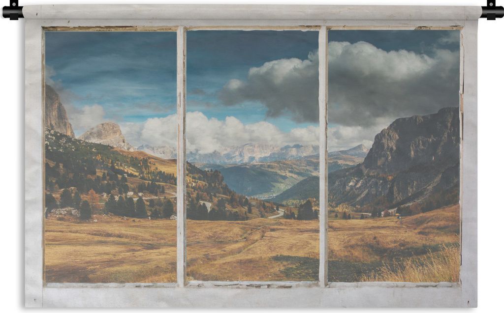 MuchoWow Wandteppich Wandbehang Aussicht - Landschaft - Hügel 150x100 cm Tapisserie Dekoration Wandtuch - Waschbar - Tapisserien - Wand-Decke